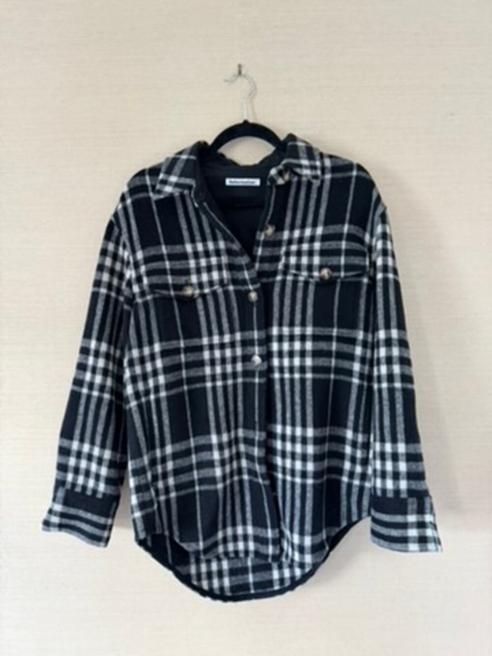 Reformation Plaid Wool-Blend Overshirt – Size Small